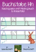 Vorschau - Arbeitsblätter - Buchstabe H nachspuren + Merkspruch - Deckblatt