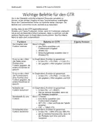 Vorschau - Arbeitsblätter - Wichtige Befehle für den GTR (Casio fx-cg 20 & 50) zum Thema ganzrationale Funktionen EF - Deckblatt