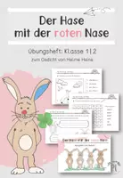 Vorschau - Arbeitsblätter - Der Hase mit der roten Nase - differenziertes Übungsheft (Klasse 1|2) - Deckblatt