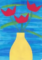 Vorschau - Stundenentwürfe - 3D Tulpen basteln Kunst 1. und 2. Klasse - Deckblatt