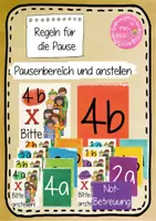 Vorschau - Bildkarten - Pausen regeln: Pausenbereiche und anstellen - Deckblatt