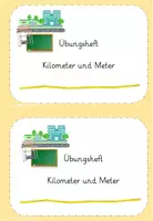 Vorschau - Fördermaterial/Inklusion - Mini Heft Übungsheft Kilometer und Meter - Seite 1
