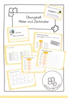 Vorschau - Fördermaterial/Inklusion - Mini Heft Meter und Zentimeter Übungsheft - Deckblatt