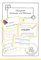 Vorschau - Arbeitsblätter - Mini Heft Übungsheft Zentimeter und Millimeter - Deckblatt