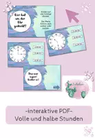 Vorschau - Interaktives Material - Interaktive PDF- Uhrzeiten (halbe und ganze Stunden) - Deckblatt