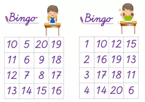 Vorschau - Arbeitsblätter - Bingo Zahlenraum 0 bis 20 - 26 Spielfelder - SAS - Seite 1