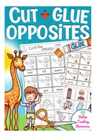 Vorschau - Arbeitsblätter - opposites Cut and Glue Englisch Arbeitsblätter - Deckblatt