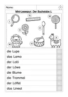 Vorschau - Arbeitsblätter - Lesespur Buchstabeneinführung L - Seite 1