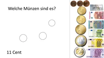 Vorschau - Präsentationen/Tafelbilder - Münzen erkennen und Euro zählen bis 20 - Seite 3