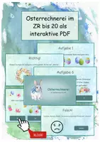 Vorschau - Spiele - Interaktive PDF Rechnen im ZR bis 20 Ostern, Mathe #edukiknaller2021 - Deckblatt