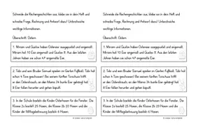 Vorschau - Arbeitsblätter - Rechengeschichten Sachaufgaben Ostern - Deckblatt