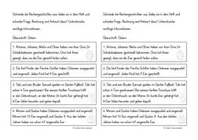 Vorschau - Arbeitsblätter - Rechengeschichten Sachaufgaben Ostern - Seite 1