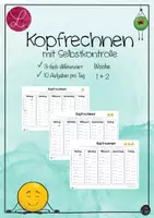 Vorschau - Arbeitsblätter - Kopfrechnen ZR 1000 mit Selbstkontrolle (Set 1) - Deckblatt