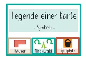 Vorschau - Präsentationen/Tafelbilder - Legende von Karten oder Plänen I Symbole I Kartenkunde - Seite 1