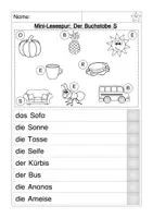 Vorschau - Arbeitsblätter - Lesespur Buchstabeneinführung S - Seite 1
