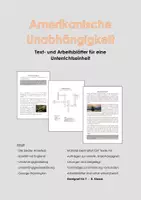 Vorschau - Arbeitsblätter - Geschichte - Einheit zur Amerikanischen Unabhängigkeit - Deckblatt