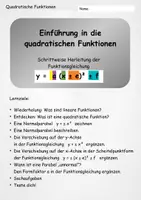 Vorschau - Arbeitsblätter - Quadratische Funktionen - Schrittweise Herleitung der Scheitelpunktform - Seite 2