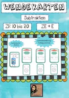 Vorschau - Fördermaterial/Inklusion - Wendekarten Subtraktion ZR 10 bis 20 ohne ZÜ - Deckblatt