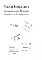 Vorschau - Arbeitsblätter - Einmaleins-Kärtchen - Deckblatt