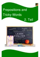 Vorschau - Arbeitsblätter - Prepositions / Präpositionen - Vokabelliste und Übersetzungsübungen - 2. Teil - Deckblatt