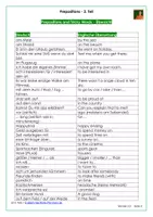 Vorschau - Arbeitsblätter - Prepositions / Präpositionen - Vokabelliste und Übersetzungsübungen - 2. Teil - Seite 1