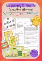 Vorschau - Arbeitsblätter - Lesespaziergang für Klasse 1/2: Ostern (5fach differenziert) - Deckblatt