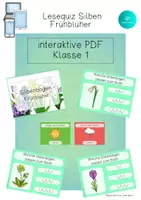 Vorschau - Spiele - Bundle 5 x interaktives Lesequiz Silben Anlaute Wörter & Sätze FRÜHBLÜHER interaktives Pdf - Deckblatt