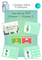 Vorschau - Spiele - interaktives Lesequiz Sätze FRÜHBLÜHER interaktives Pdf - Deckblatt