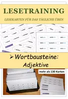 Vorschau - Fördermaterial/Inklusion - Lesetraining: Wortbausteine Adjektive - Lesekarten - Deckblatt