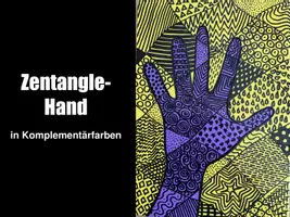 Vorschau - Stundenentwürfe - Zentangle-Hand in Komplementärkontrast (Filzstiftzeichnung) - Seite 1