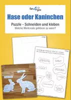 Vorschau - Arbeitsblätter - Hase oder Kaninchen - Puzzle (schneiden - sortieren - puzzeln) - Deckblatt