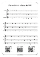 Vorschau - Arbeitsblätter - Musik 🎼 Kuckuck, Kuckuck für 3 Blockflöten • QR zum Playalong • Grundschule • Noten - Seite 3