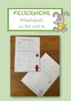 Vorschau - Arbeitsblätter - Arbeitsblatt zu km und m FEUERWEHR - Deckblatt