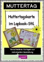 Vorschau - Mal- und Bastelvorlagen - Muttertag - Muttertagskarte im Lapbook-Stil mit vielen Vorlagen zum individuellen Gestalten und Basteln - Deckblatt