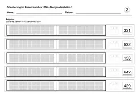 Vorschau - Arbeitsblätter - Mengen darstellen 1 (Zahlenraum bis 1000) - Seite 2
