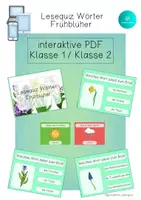 Vorschau - Präsentationen/Tafelbilder - interaktives Lesequiz Wörter FRÜHBLÜHER interaktives Pdf - Deckblatt