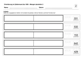 Vorschau - Arbeitsblätter - Mengen darstellen 3 (Zahlenraum bis 1000) - Seite 2
