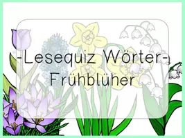 Vorschau - Präsentationen/Tafelbilder - interaktives Lesequiz Wörter FRÜHBLÜHER interaktives Pdf - Seite 1