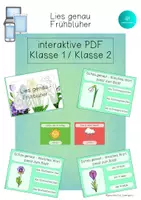 Vorschau - Spiele - Lesen interaktiv - Lies genau Wörter FRÜHBLÜHER interaktives PDF - Deckblatt