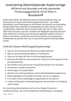 Vorschau - Stundenentwürfe - Lesetraining-Adventskalender in Grundschrift als Kopiervorlage - Kurzgeschichte und Ausmalsterne - Seite 1