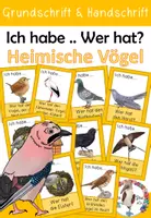 Vorschau - Spiele - Heimische Vögel - Ich habe .. Wer hat? Spiel in Druckschrift und Handschrift - Deckblatt