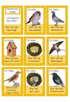 Vorschau - Spiele - Heimische Vögel - Ich habe .. Wer hat? Spiel in Druckschrift und Handschrift - Seite 1