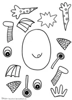 Vorschau - Mal- und Bastelvorlagen - Bastelvorlage Monster, Monster Basteln - Seite 1