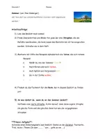 Vorschau - Arbeitsblätter - Sommergedicht - Ein Gedicht formal analysieren und kreativ werden - Deckblatt