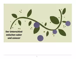 Vorschau - Arbeitsblätter - Unterschied zwischen Conocer und Saber - Deckblatt