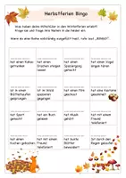 Vorschau - Arbeitsblätter - Herbstferien Bingo A2 - Seite 2