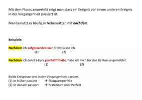 Vorschau - Arbeitsblätter - B1 Übersicht: Plusquamperfekt - Seite 1