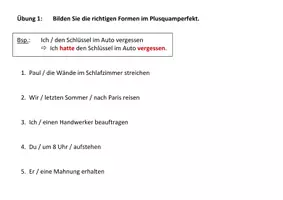 Vorschau - Arbeitsblätter - B1 Übersicht: Plusquamperfekt - Seite 2