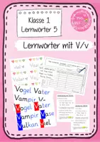 Vorschau - Arbeitsblätter - Lernwörter üben - Lernwörter 05 - V und v (Frohes Lernen) - Deckblatt
