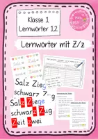 Vorschau - Arbeitsblätter - Lernwörter üben - Lernwörter 12 - Z und z (Frohes Lernen) - Deckblatt